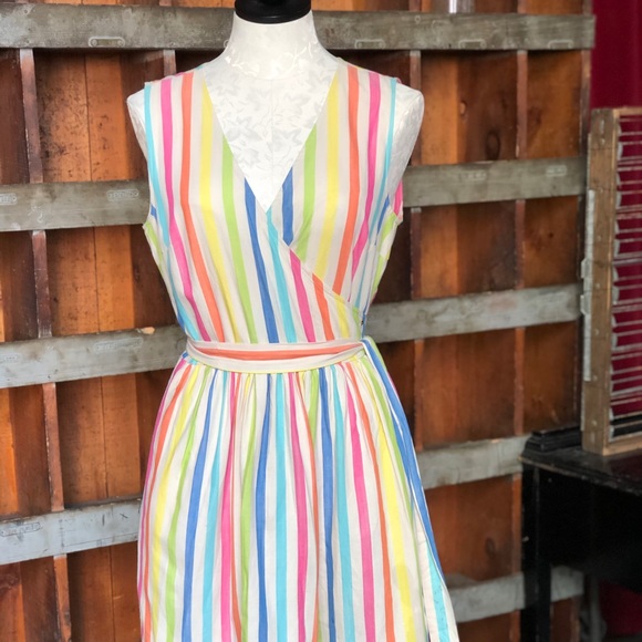 Tommy Hilfiger Dresses & Skirts - Tommy Hilfiger Rainbow Stripe wrap dress